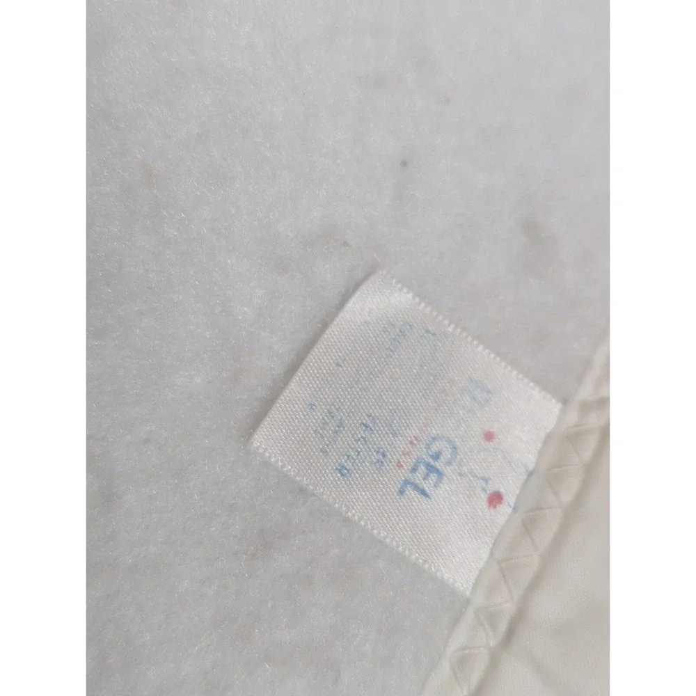 Morgan Riegel Teddy Beddy Bear Baby Blanket White Nylon Trim